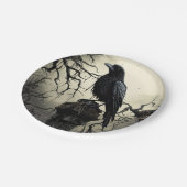 ハロウィーン不気味なレイヴン墓地ゴシック ペーパープレート (アングル)