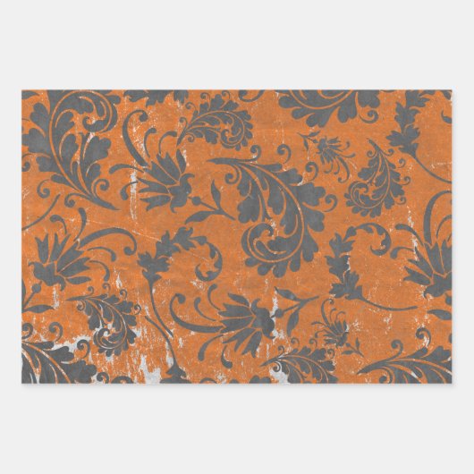 ハロウィーン不気味なヴィンテージ不気味ギフトパターン ラッピングペーパーシート (正面2)