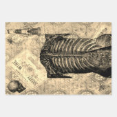 ハロウィーン不気味な人間の解剖学ヴィンテージエフェメラ ラッピングペーパーシート (正面2)