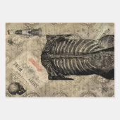 ハロウィーン不気味な人間の解剖学ヴィンテージエフェメラ ラッピングペーパーシート (正面)