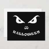 ハロウィーン不気味な怖い顔 シーズンポストカード (正面/裏面)