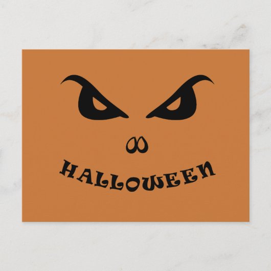 ハロウィーン不気味な怖い顔 シーズンポストカード (正面)