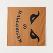 ハロウィーン不気味な怖い顔 タペストリー (正面(横))