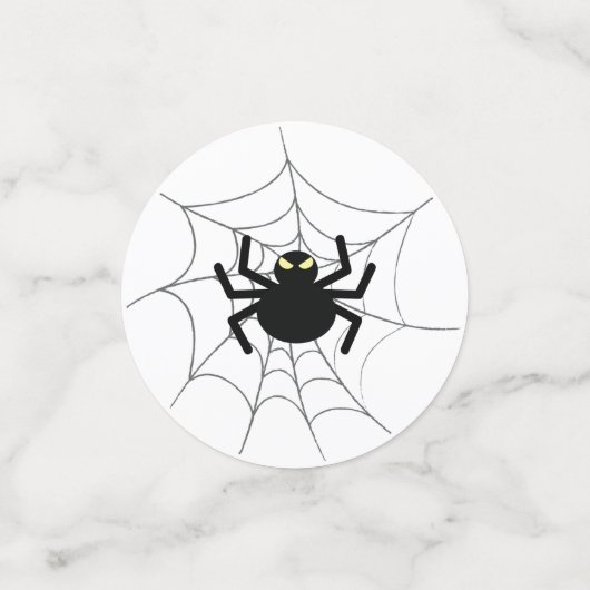 ハロウィーン不気味な怖い黒いイッツィビッツィスパイダーウェブ コンフェッティ (スモール正面)