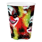 ハロウィーン不気味な邪悪なホラーピエロコラージュ 紙コップ (左)