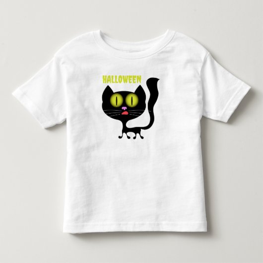 ハロウィーン不気味な黒猫 トドラーTシャツ (正面)