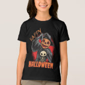 ハロウィーン不気味カボチャ トライブレンドTシャツ (正面)