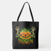 ハロウィーン不気味カボチャ トートバッグ (正面)