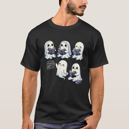 ハロウィーン不気味カワイズ読ブック秋幽霊アウトゥ Tシャツ (正面)