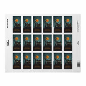 ハロウィーン不気味ナイト差出人住所ラベル ラベル (フルシート)