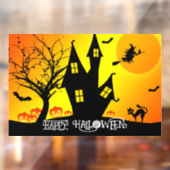 ハロウィーン不気味可愛いお洒落魔女オレンジ ウィンドウサイン (シート2)
