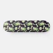 ハロウィーン不気味可愛い白熱［赤熱］光を放つスケルトンボーンスカル スケートボード (横)