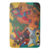 ハロウィーン中世のナイトの仮装猫 バスマット (正面縦)