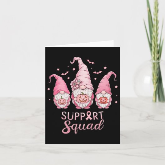 ハロウィーン乳がん認識度ピンクグノミーズサップ カード (正面)