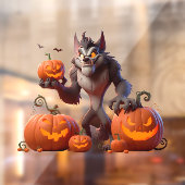 ハロウィーン人狼とカボチャ ウィンドウサイン (シート2)
