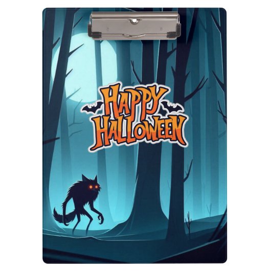 ハロウィーン人狼とカボチャ クリップボード (正面)