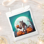 ハロウィーン人狼とカボチャ フェイバーバッグ (クリップ留めされた状態)