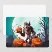 ハロウィーン人狼とカボチャ 招待状 (正面/裏面)