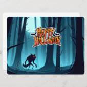 ハロウィーン人狼とカボチャ 招待状 (正面/裏面)