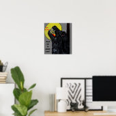 ハロウィーン人狼ムーンポスターに注意 ポスター (ホームオフィス)