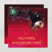 ハロウィーン仮装パーティー、レッドブルゴーニュ 招待状 (正面/裏面)