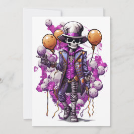 ハロウィーン仮装不気味コスチュームの卵形 招待状