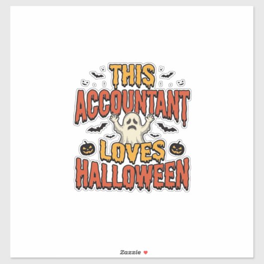 ハロウィーン会計士ビンテージ幽霊Tシャツデザイン_1 シール (シート)