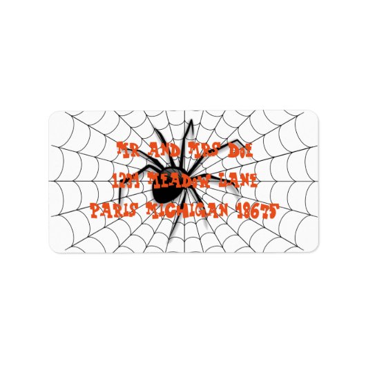 ハロウィーン住所 シール/スパイダーとくもの巣 ラベル (正面)