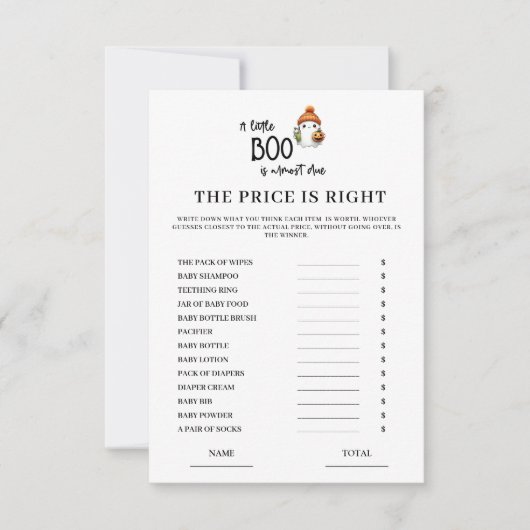 ハロウィーン価格は右ベビーシャワーゲームカード 招待状 (正面)