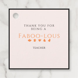 ハロウィーン先生ギフトラベル，ブー，幽霊，ピンク フェイバータグ