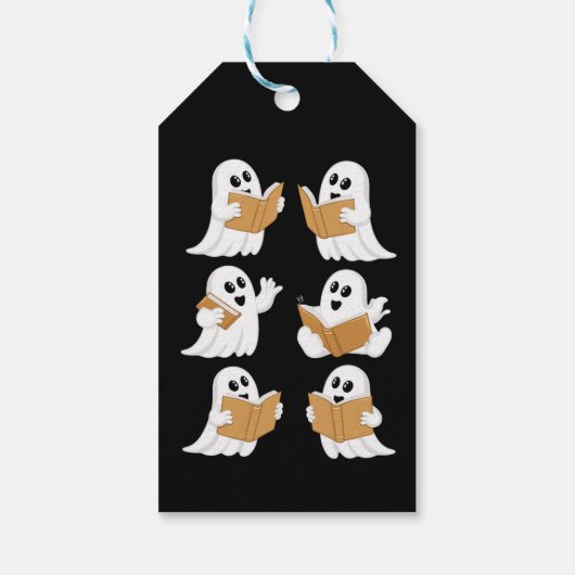 ハロウィーン先生幽霊読ズ・ブックス・ライブラリアン ギフトタグ (裏面)