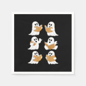 ハロウィーン先生幽霊読ズ・ブックス・ライブラリアン スタンダードカクテルナプキン (正面)