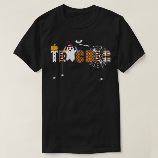 ハロウィーン先生幽霊 Tシャツ (デザイン正面)