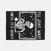 ハロウィーン先生静かになるまで待つ フリースブランケット (正面(横))