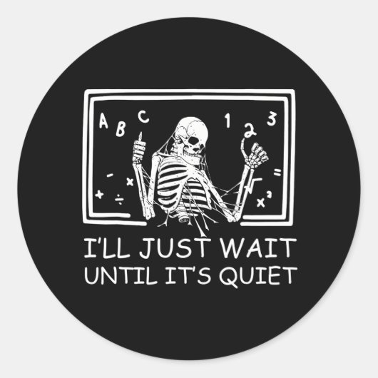 ハロウィーン先生静かになるまで待つ ラウンドシール (正面)