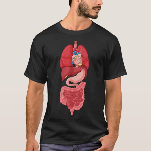 ハロウィーン内臓器図解剖 Tシャツ (正面)