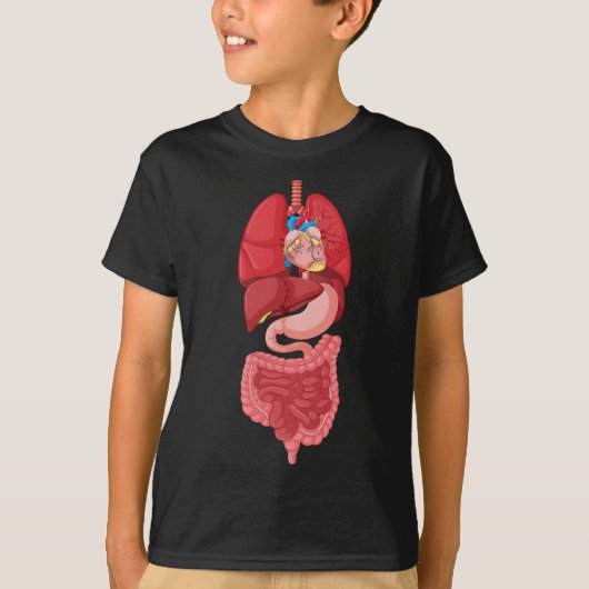 ハロウィーン内臓器図解剖 Tシャツ (正面)