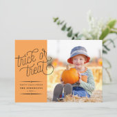 ハロウィーン写真のトリックまたはトリートメント カード (スタンド正面)