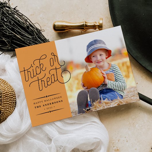 ハロウィーン写真のトリックまたはトリートメント カード