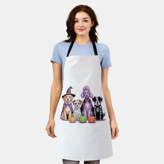 ハロウィーン分隊の犬 エプロン (着用した状態)