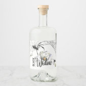 ハロウィーン切手コレクション「ブラックウィドウ」 リキュールボトルラベル (正面)