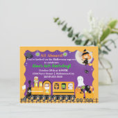 ハロウィーン列車おもしろい子供衣装パーティの招待状 招待状 (スタンド正面)