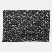 ハロウィーン動物こうもり犬ネコクモの骨格 キッチンタオル (横)