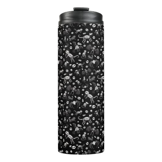 ハロウィーン動物こうもり犬ネコクモの骨格 タンブラー (正面)
