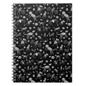 ハロウィーン動物こうもり犬ネコクモの骨格 ノートブック (正面)