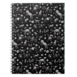 ハロウィーン動物こうもり犬ネコクモの骨格 ノートブック