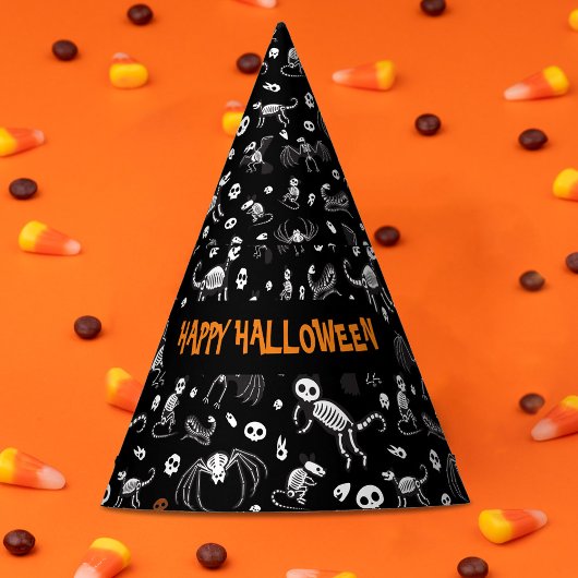 ハロウィーン動物こうもり犬ネコクモの骨格 パーティーハット