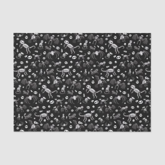 ハロウィーン動物こうもり犬ネコクモの骨格 薄葉紙 (正面)