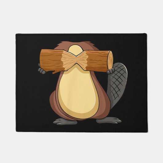 ハロウィーン動物コスプレ用ビーバー ドアマット (正面)