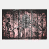 ハロウィーン包み紙セット魔女とクモ ラッピングペーパーシート (正面2)